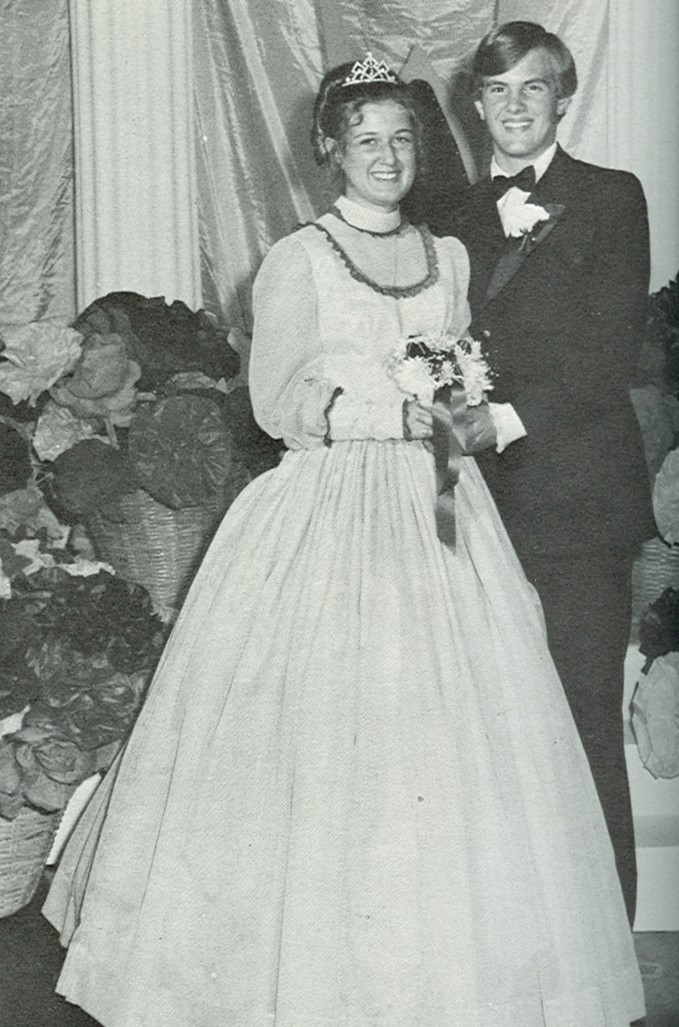 Maid of Honor Becky Green escorted  by Mike Egger 